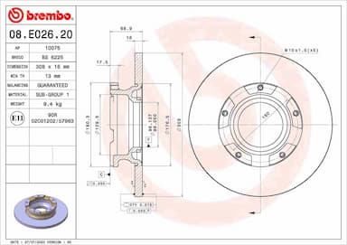 Bremžu diski BREMBO 08.E026.20 1