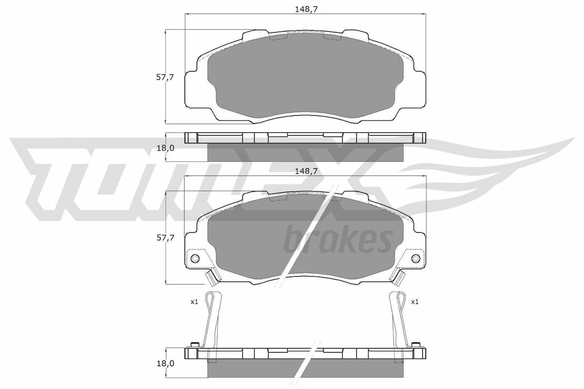 Bremžu uzliku kompl., Disku bremzes TOMEX Brakes TX 11-37 1