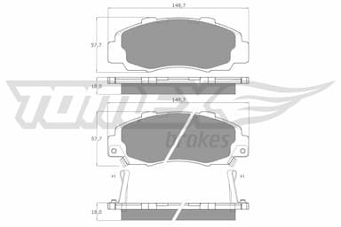 Bremžu uzliku kompl., Disku bremzes TOMEX Brakes TX 11-37 1