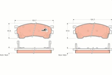 Bremžu uzliku kompl., Disku bremzes TRW GDB1139 1