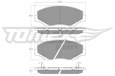 Bremžu uzliku kompl., Disku bremzes TOMEX Brakes TX 15-58 1