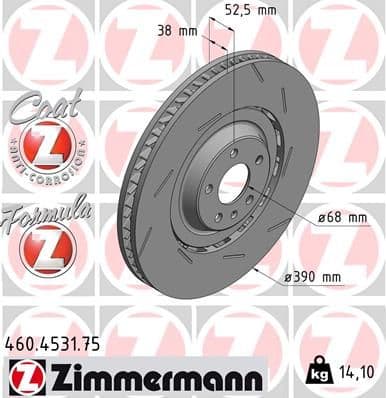 Bremžu diski ZIMMERMANN 460.4531.75 1