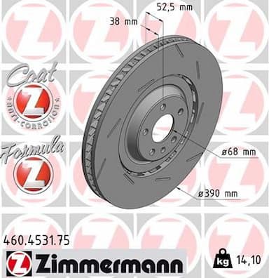 Bremžu diski ZIMMERMANN 460.4531.75 1