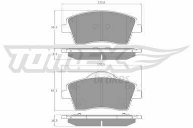 Bremžu uzliku kompl., Disku bremzes TOMEX Brakes TX 19-15 1