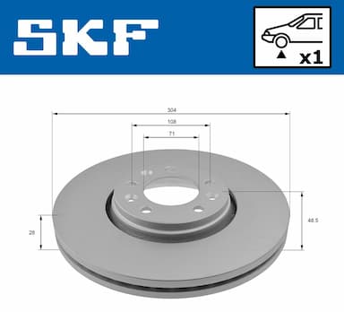 Bremžu diski SKF VKBD 80037 V1 2