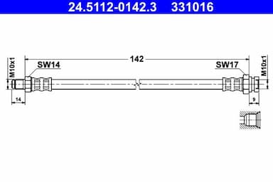 Bremžu šļūtene ATE 24.5112-0142.3 1