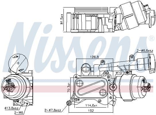 Eļļas radiators, Motoreļļa NISSENS 91346 1