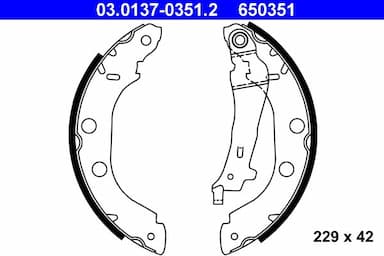 Bremžu loku komplekts ATE 03.0137-0351.2 1