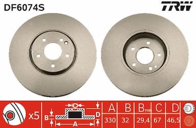 Bremžu diski TRW DF6074S 1