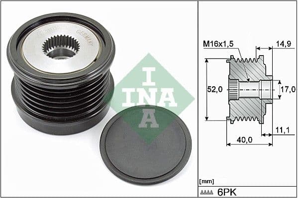 Ģeneratora brīvgaitas mehānisms INA 535 0293 10 1