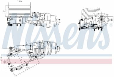 Eļļas radiators, Motoreļļa NISSENS 91400 4