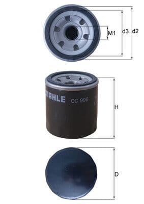 Eļļas filtrs MAHLE OC 996 1