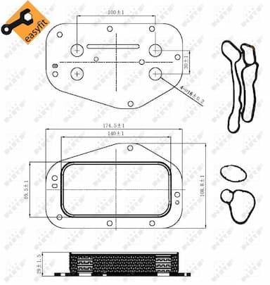 Eļļas radiators, Motoreļļa NRF 31314 5