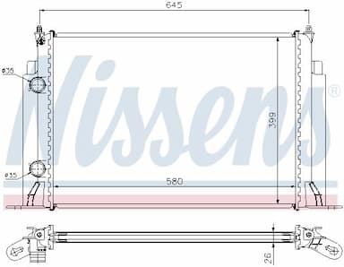 Radiators, Motora dzesēšanas sistēma NISSENS 61885A 5