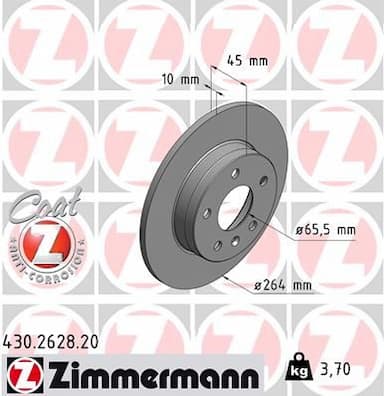 Bremžu diski ZIMMERMANN 430.2628.20 1