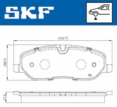 Bremžu uzliku kompl., Disku bremzes SKF VKBP 80306 2