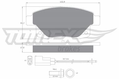 Bremžu uzliku kompl., Disku bremzes TOMEX Brakes TX 14-75 1