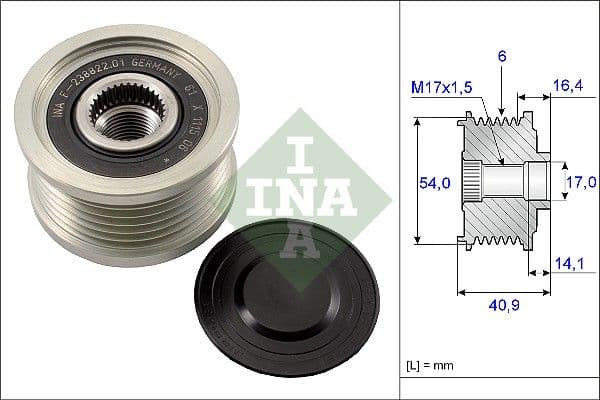 Ģeneratora brīvgaitas mehānisms INA 535 0112 10 1