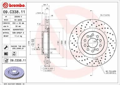 Bremžu diski BREMBO 09.C338.11 1