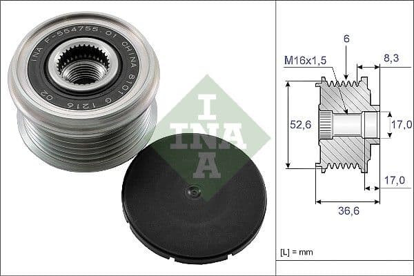 Ģeneratora brīvgaitas mehānisms Schaeffler INA 535 0137 10 1