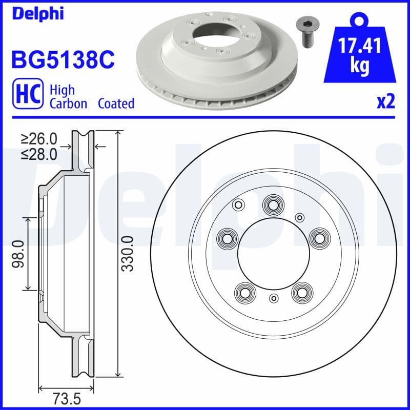 Bremžu diski DELPHI BG5138C 1