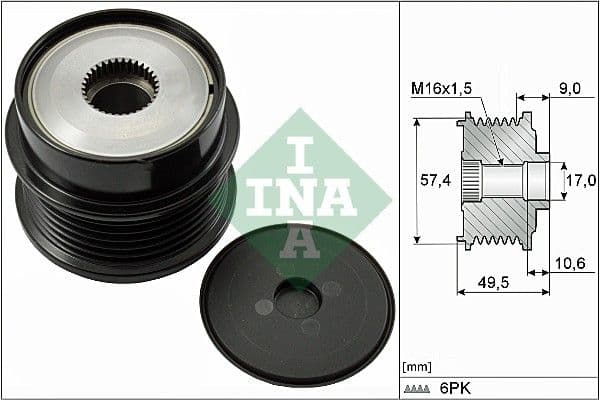 Ģeneratora brīvgaitas mehānisms INA 535 0189 10 1