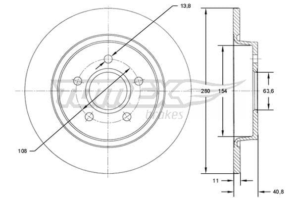 Bremžu diski TOMEX Brakes TX 71-75 1