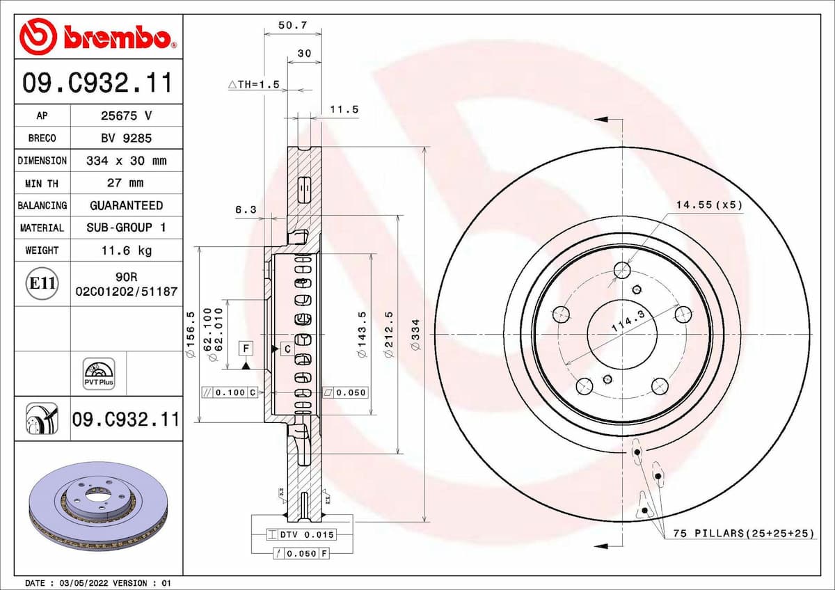 Bremžu diski BREMBO 09.C932.11 1