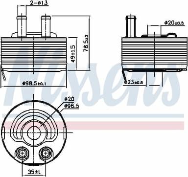 Eļļas radiators, Motoreļļa NISSENS 90793 6