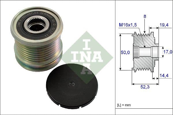 Ģeneratora brīvgaitas mehānisms INA 535 0111 10 1