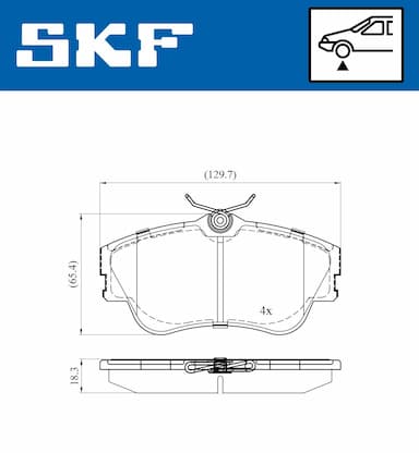 Bremžu uzliku kompl., Disku bremzes SKF VKBP 80321 2