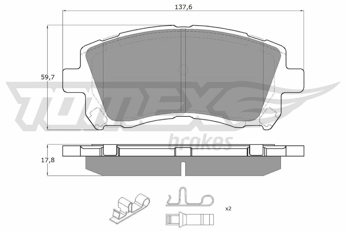 Bremžu uzliku kompl., Disku bremzes TOMEX Brakes TX 15-45 1