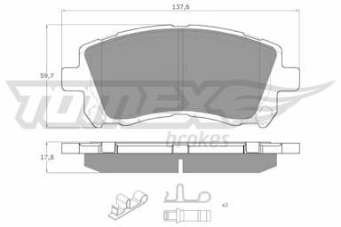 Bremžu uzliku kompl., Disku bremzes TOMEX Brakes TX 15-45 1