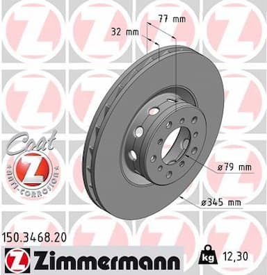 Bremžu diski ZIMMERMANN 150.3468.20 1