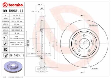 Bremžu diski BREMBO 09.D993.11 1