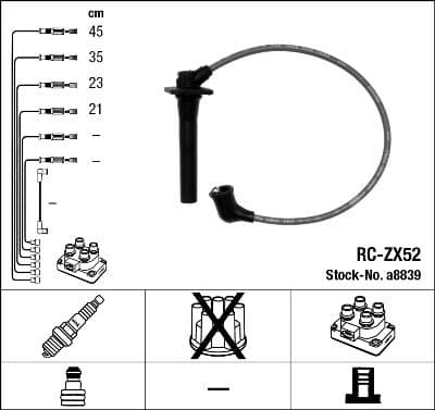 Augstsprieguma vadu komplekts NGK 8839 1