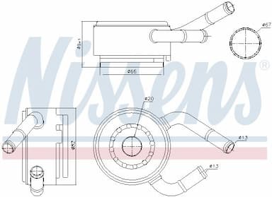 Eļļas radiators, Motoreļļa NISSENS 91190 5