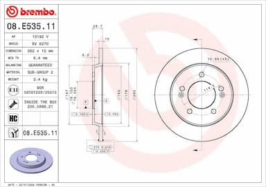 Bremžu diski BREMBO 08.E535.11 1