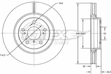 Bremžu diski TOMEX Brakes TX 72-64 1