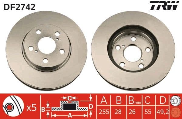 Bremžu diski TRW DF2742 1
