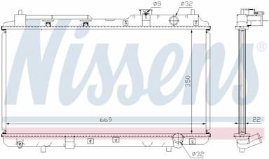 Radiators, Motora dzesēšanas sistēma NISSENS 68101A 5