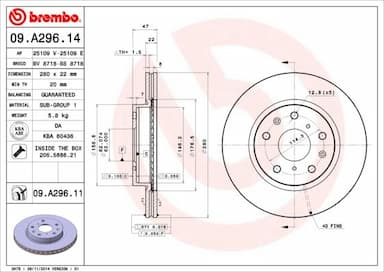 Bremžu diski BREMBO 09.A296.11 1