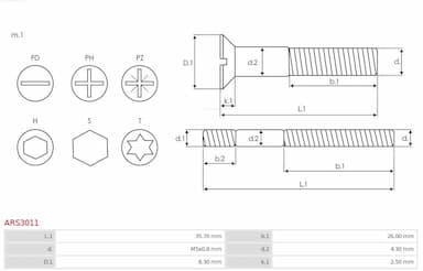 Remkomplekts, Ģenerators AS-PL ARS3011 2