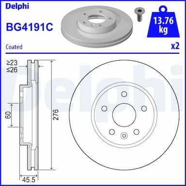 Bremžu diski DELPHI BG4191C 1