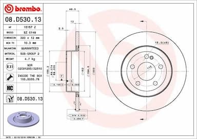 Bremžu diski BREMBO 08.D530.13 1