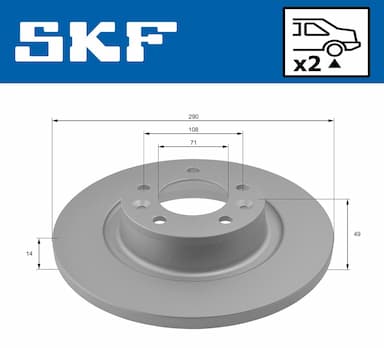 Bremžu diski SKF VKBD 90034 S2 2