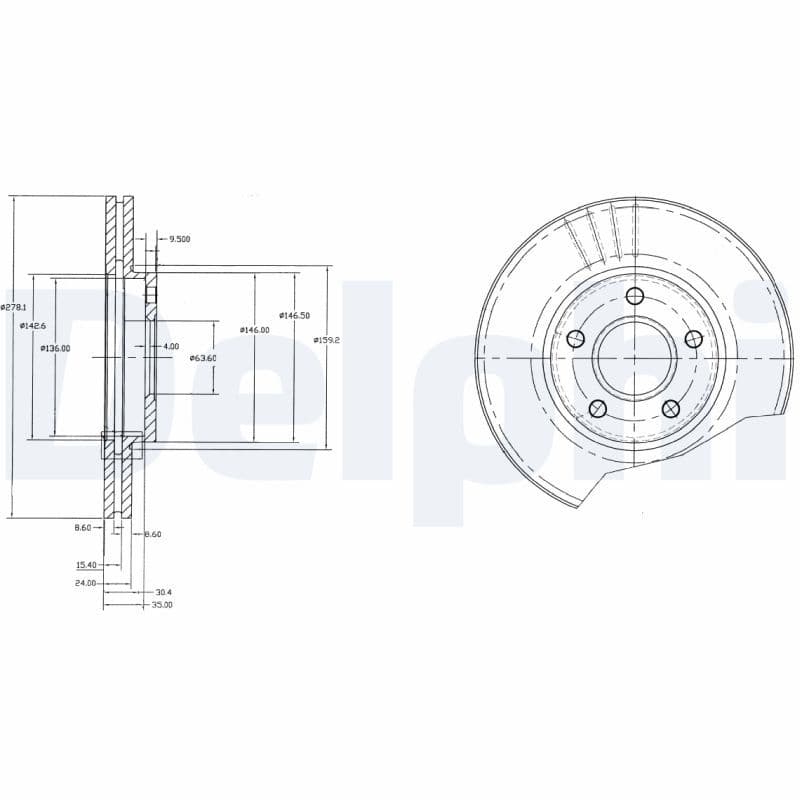 Bremžu diski DELPHI BG3826 1