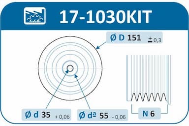 Siksnas skriemeļa komplekts, Kloķvārpsta IJS GROUP 17-1030KIT 2