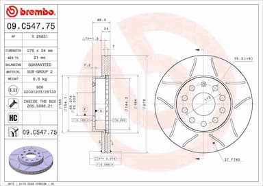 Bremžu diski BREMBO 09.C547.75 1