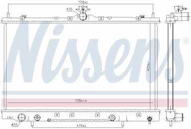 Radiators, Motora dzesēšanas sistēma NISSENS 628975 5